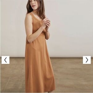 Elizabeth and James Calfan Sleeveless Tan Loose Airy Maxi Long dress Women Sz XL